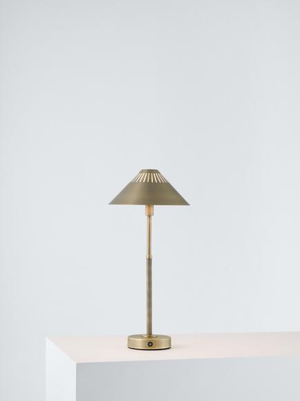 John Lewis Talbot Rechargeable  LED Table Lamp, Brass, Brass