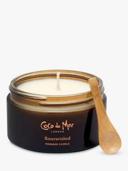 Coco de Mer Rose and Sandalwood Massage Candle, Clear