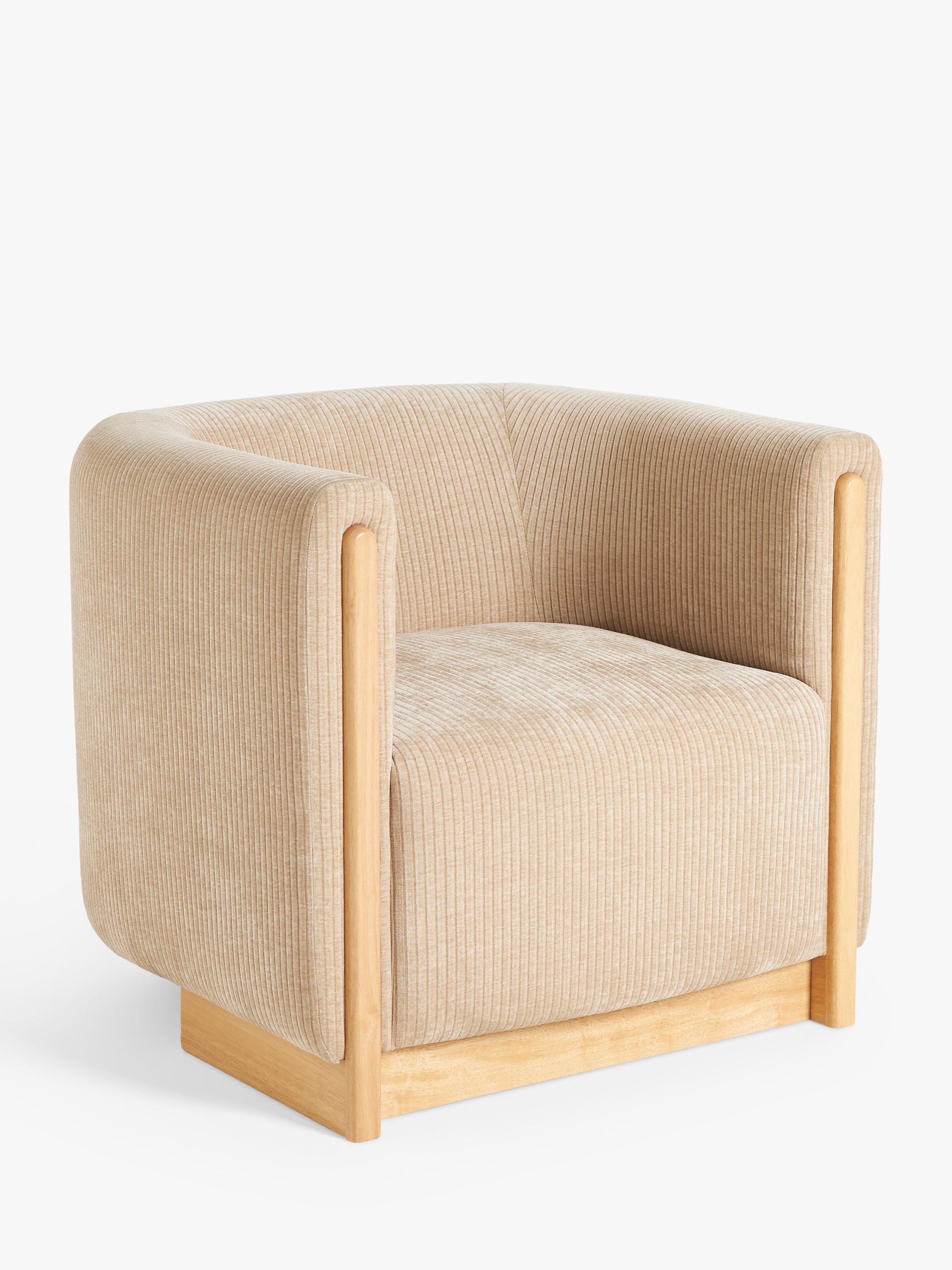 Vila Range, John Lewis Vila Tub Corduroy Armchair, Natural