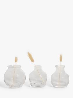 John Lewis Glass Bud Vases, Set of 3, Clear - view 2, Clear