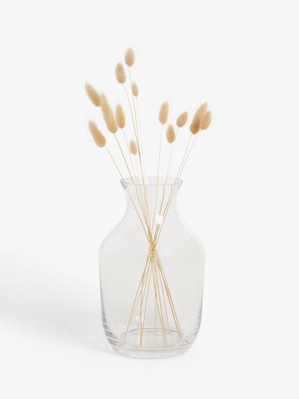 John Lewis Glass Plump Posy Vase, H20.5cm, Clear - view 2, Clear