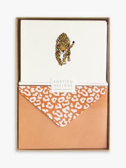 Portico Leopard Note Cards, Pack of 10, Multi, Multi