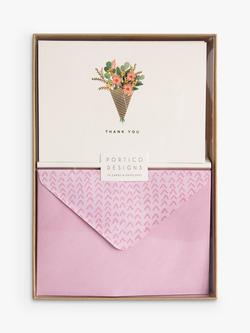 Portico Floral Boquet Thank You Note Cards, Pack of 10, Pink/Multi, Multi