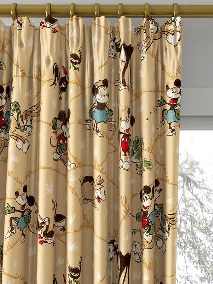 Disney Home x Sanderson Mickey & Minnie Made to Measure Curtains or Roman Blind, Butterscotch - view 2, Butterscotch
