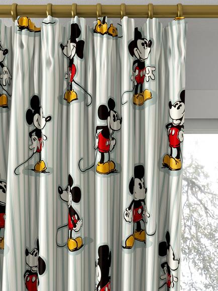 Disney Home x Sanderson Mickey Made to Measure Curtains or Roman Blind, Sea Salt - view 2, Sea Salt