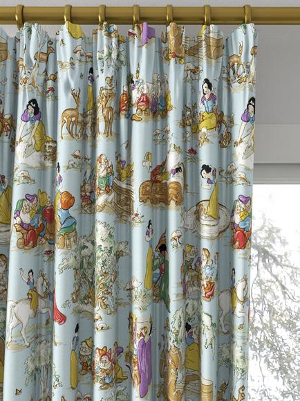 Disney Home x Sanderson Snow White Made to Measure Curtains or Roman Blind, Blue - view 2, Puddle Blue