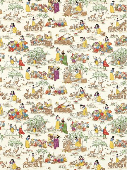 Disney Home x Sanderson Snow White Made to Measure Curtains or Roman Blind, Whipped Cream, Whipped Cream
