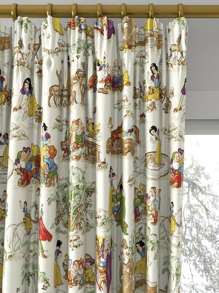 Disney Home x Sanderson Snow White Made to Measure Curtains or Roman Blind, Whipped Cream - view 2, Whipped Cream