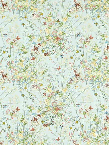 Disney Home x Sanderson Bambi Made to Measure Curtains or Roman Blind, Sea Salt, Sea Salt