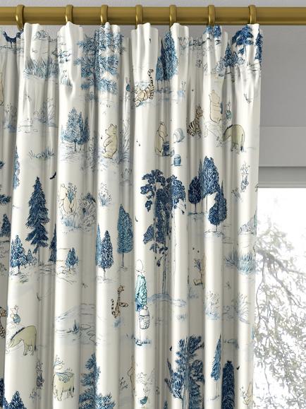 Disney Home x Sanderson Winnie Made to Measure Curtains or Roman Blind, Bonbon Blue - view 2, Bonbon Blue