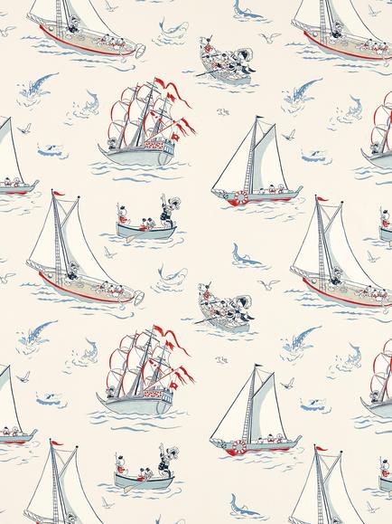 Disney Home x Sanderson Donald Duck Made to Measure Curtains or Roman Blind, Sea Salt, Sea Salt