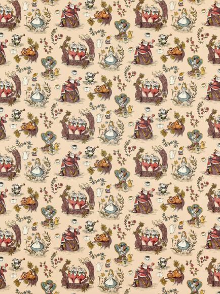 Disney Home x Sanderson Alice Made to Measure Curtains or Roman Blind, Caramel, Caramel