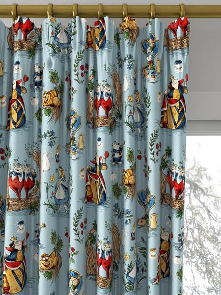 Disney Home x Sanderson Alice Made to Measure Curtains or Roman Blind, Puddle Blue - view 2, Puddle Blue