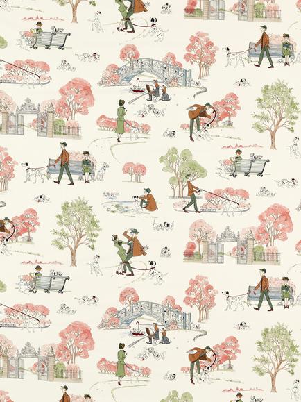 Disney Home x Sanderson 101 Dalmatians Made to Measure Curtains or Roman Blind, Candy Floss, Candy Floss