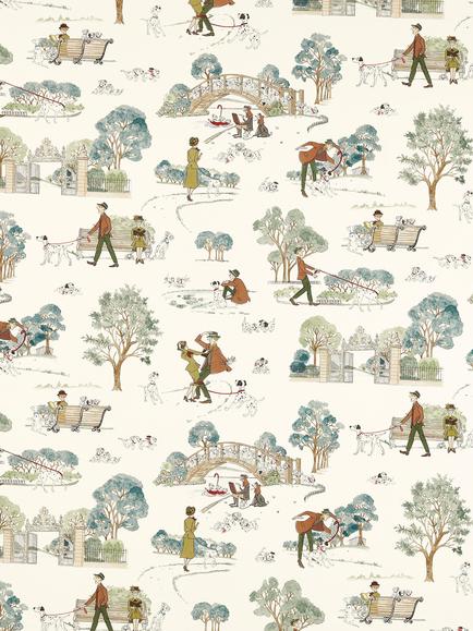 Disney Home x Sanderson 101 Dalmatians Made to Measure Curtains or Roman Blind, Breeze Blue, Breeze Blue