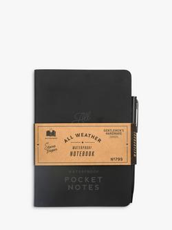 Gentlemen's Hardware All Weather Waterproof Notebook, Black, Black