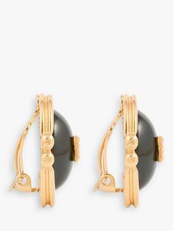 Susan Caplan Pre-Loved Givenchy Lucite Stud Earrings, Gold/Black - view 2, Yellow Gold