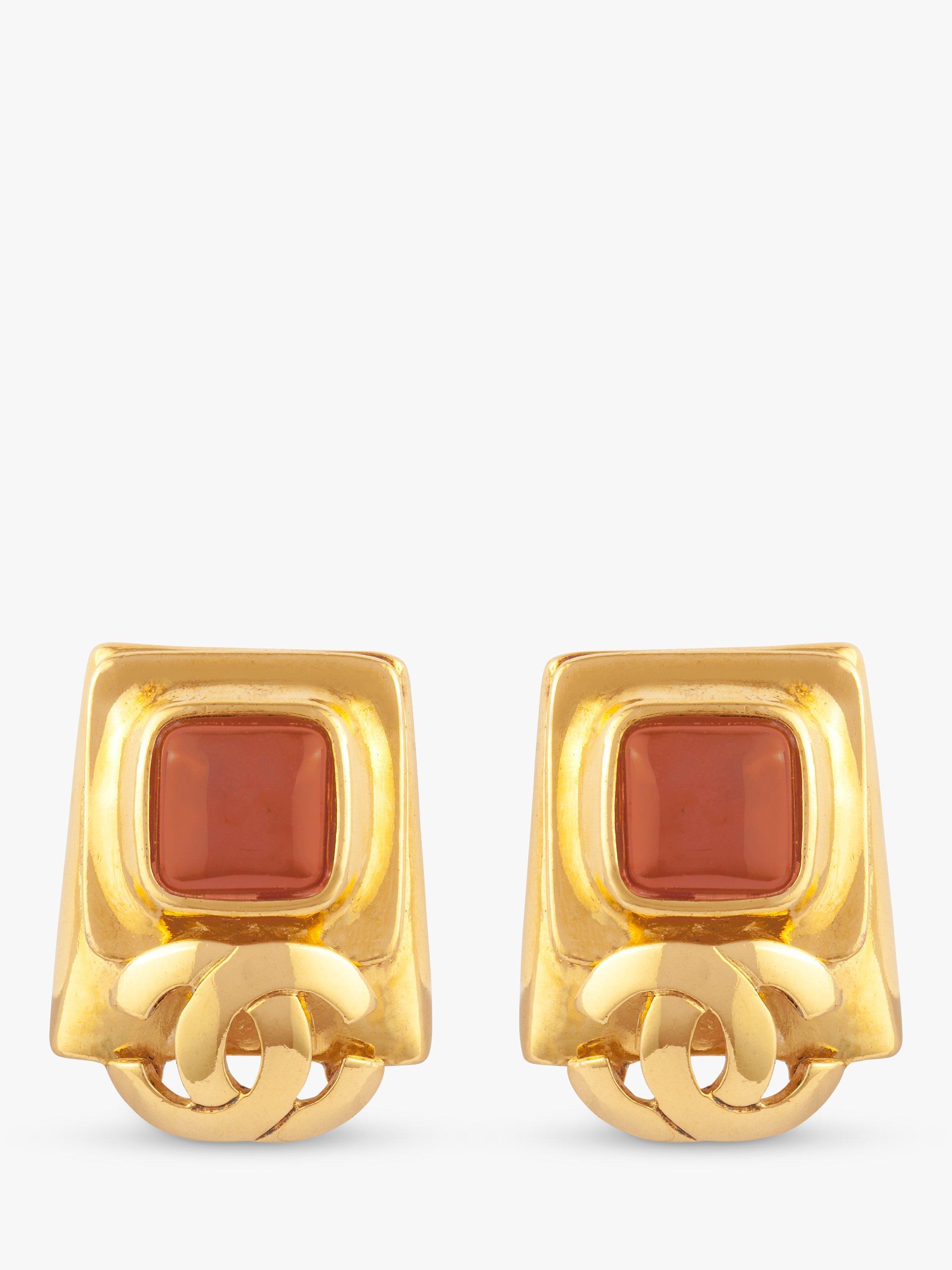 Product image 1 of 2, which shows Susan Caplan Pre-Loved Chanel Clip-On Earrings, Gold