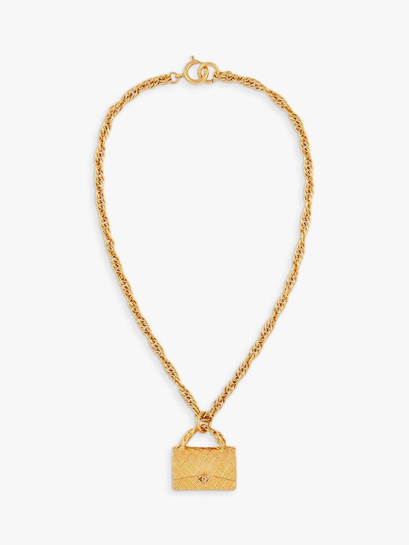Product image 1 of 2, which shows Susan Caplan Pre-Loved Chanel Quilted Bag Pendant Necklace