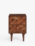 John Lewis + Swoon Franklin 2 Drawer Bedside Table, Dark Brown