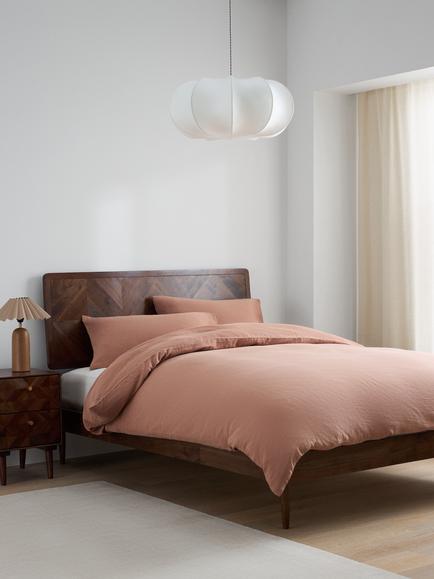 John Lewis + Swoon Franklin Bed Frame, Double, Dark Brown - view 2, Acacia