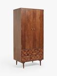 John Lewis + Swoon Franklin 2 Drawer Wardrobe, Dark Brown