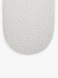 The Little Green Shop Organic Cotton & Linen Rice Print Baby Fitted Sheet, Moses Basket