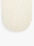 The Little Green Shop Organic Cotton & Linen Rice Print Baby Fitted Sheet, Moses Basket, Neutral