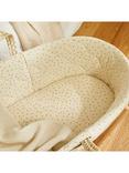 The Little Green Shop Organic Cotton & Linen Rice Print Baby Fitted Sheet, Moses Basket, Neutral
