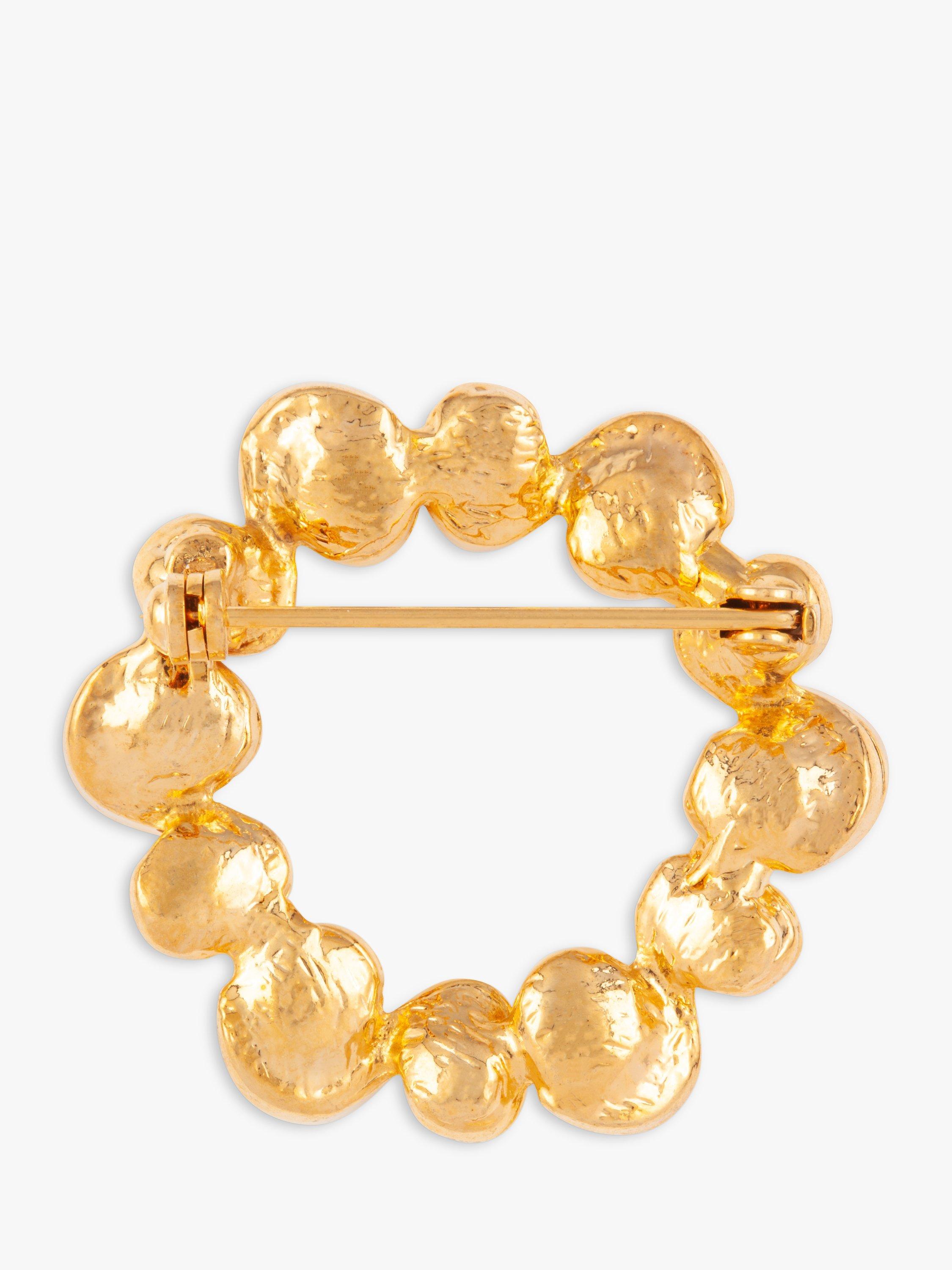 Product image 2 of 2, which shows Susan Caplan Pre-Loved Rediscovered Collection Pearl Wreath Brooch, Gold