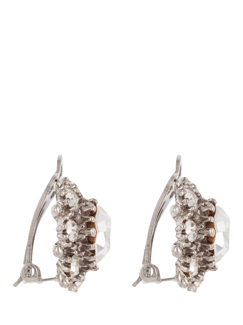 Product image 2 of 2, which shows Susan Caplan Pre-Loved Rediscovered Collection Swarovski Crystal Round Clip-On Earrings, Silver
