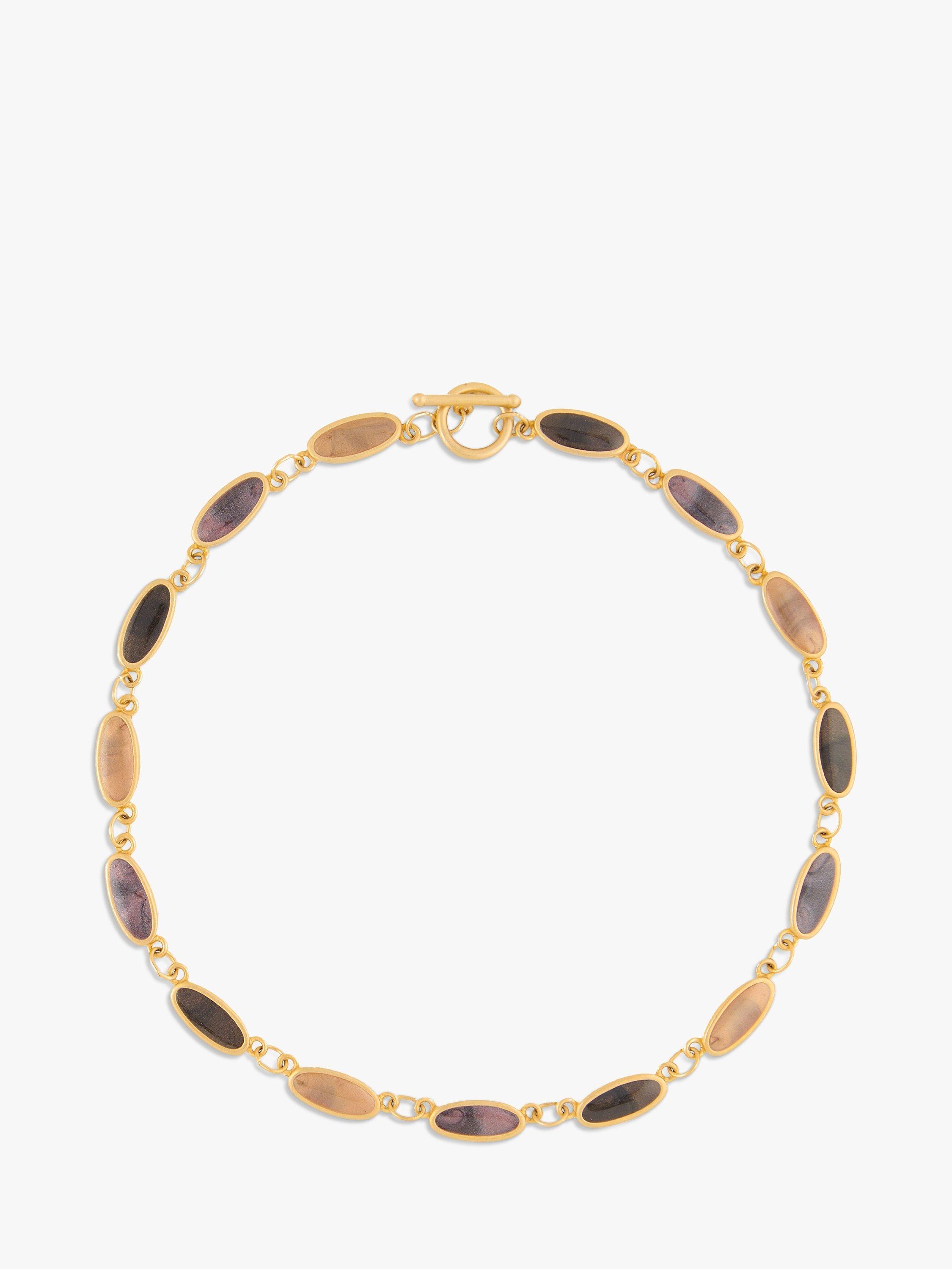 Product image 1 of 1, which shows Susan Caplan Shaded Topaz Oval Stone Necklace, Gold