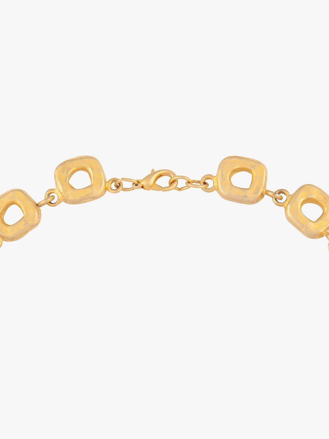 Product image 2 of 2, which shows Susan Caplan Pre-Loved Rediscovered Collection Square Link Chain Necklace, Gold