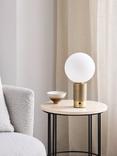 John Lewis Monty Rechargeable LED Table Lamp, Matte Antique Brass