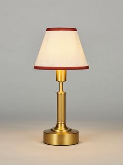 John Lewis Baily Rechargable Portable Table Lamp, Brass, Brass