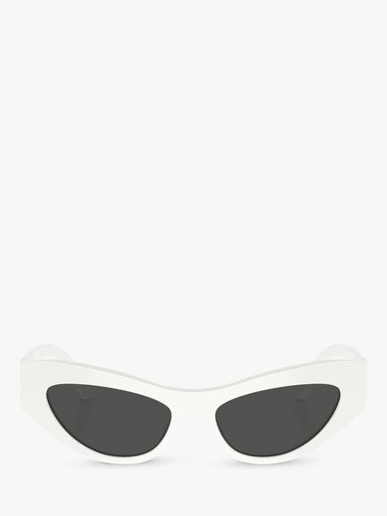 Dolce & Gabbana DG4450 Women's Cat's Eye Sunglasses - view 2, White/Grey