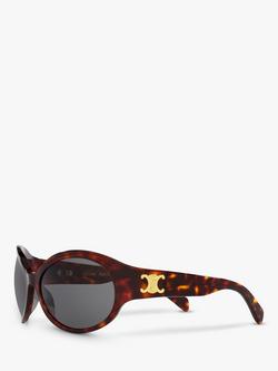 Celine CL40271I Women's Triomphe Oval Sunglasses - view 2, Tortoise/Grey