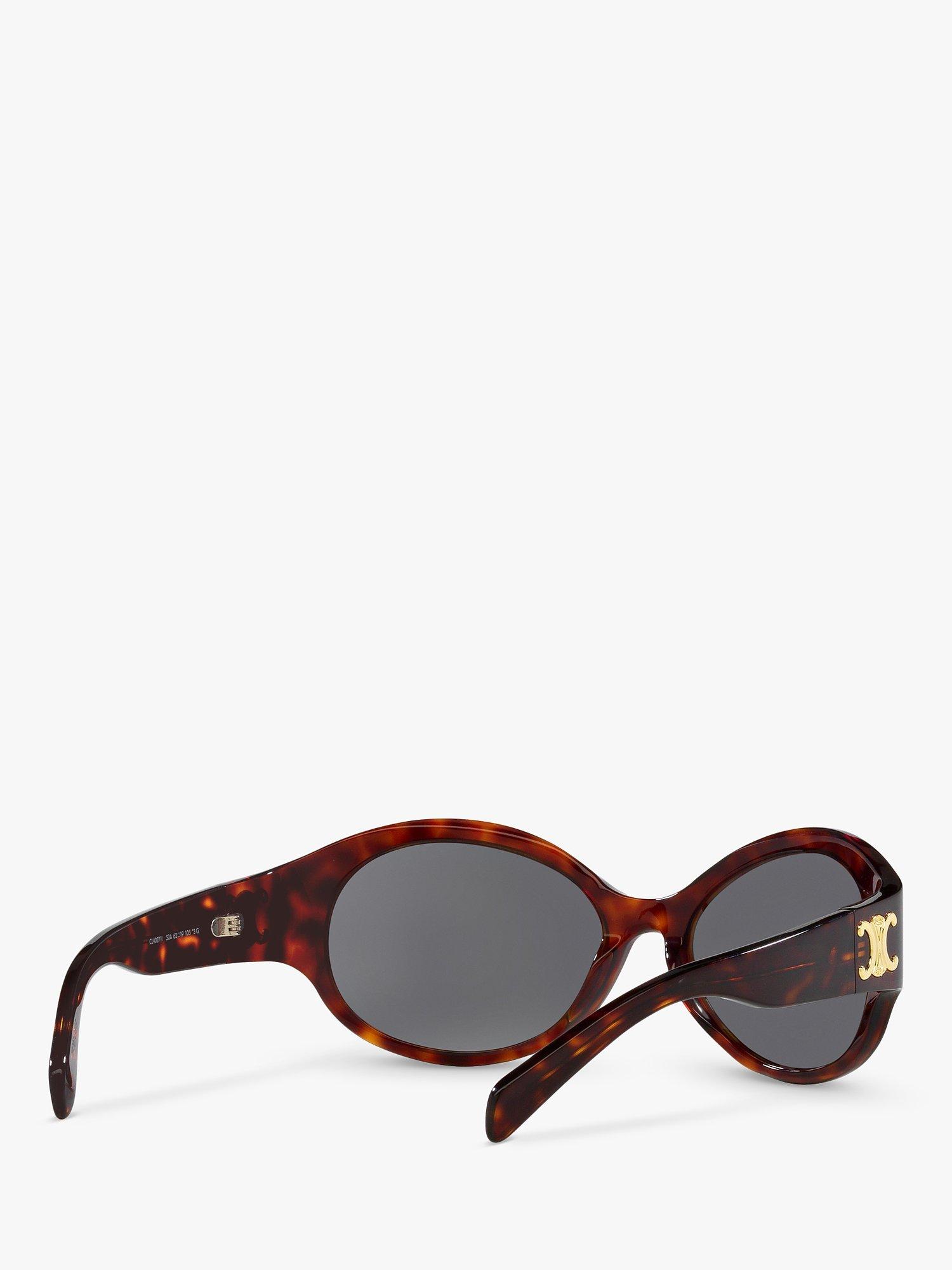 Celine CL40271I Women's Triomphe Oval Sunglasses, Tortoise/Grey
