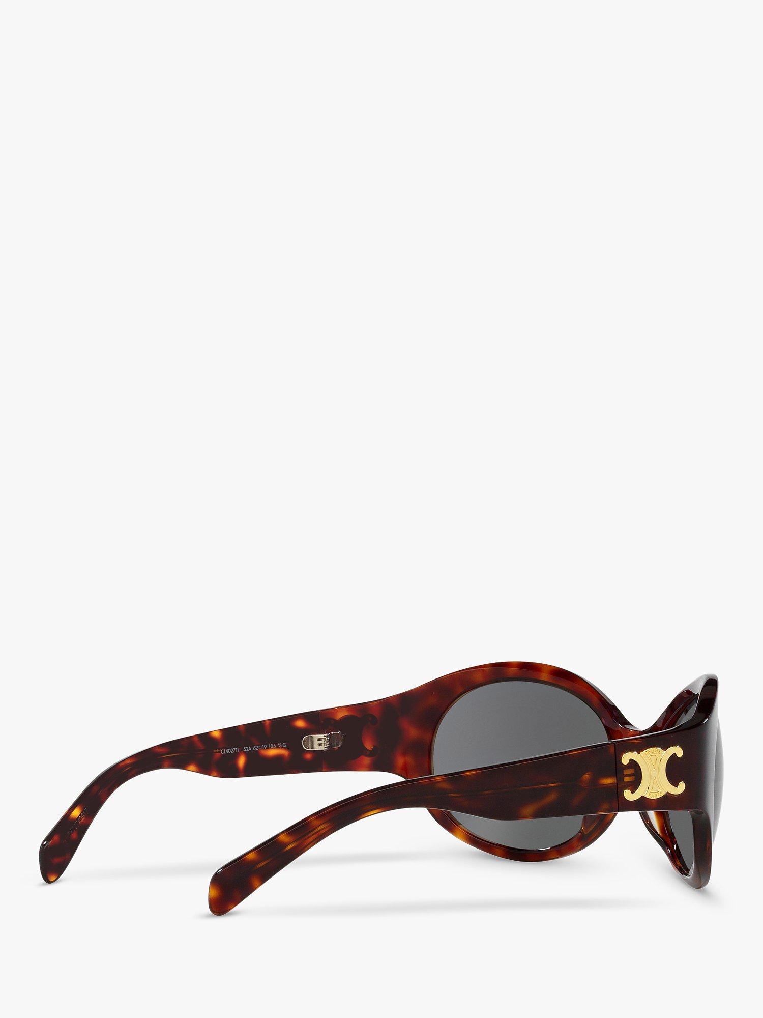 Celine CL40271I Women's Triomphe Oval Sunglasses, Tortoise/Grey