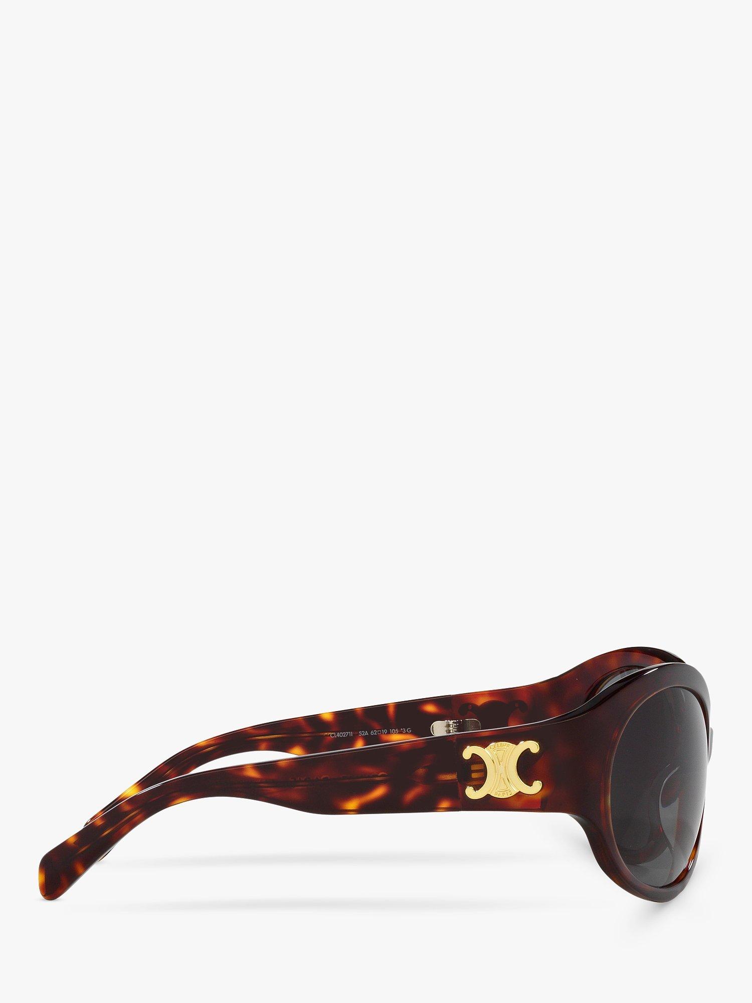 Celine CL40271I Women's Triomphe Oval Sunglasses, Tortoise/Grey