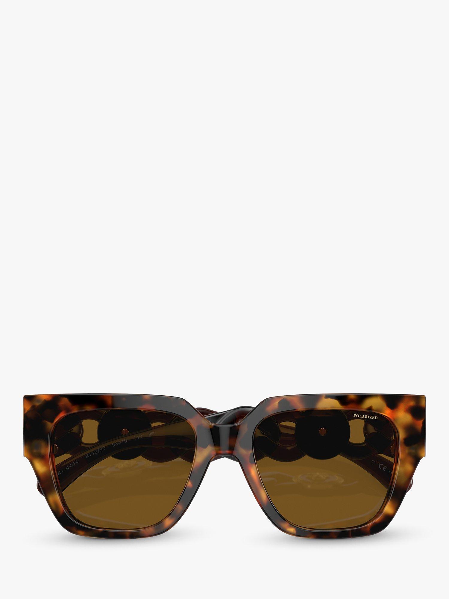 Product image 5 of 5, which shows Versace VE4409 Women's Polarised Square Sunglasses, Tortoiseshell/Havana
