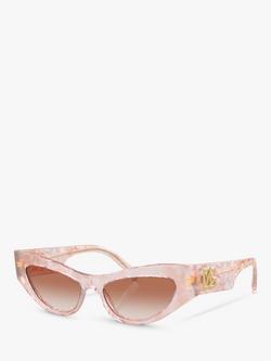 Dolce & Gabbana DG4450 Women's Cat's Eye Sunglasses, Madre Perla Pink/Brown Gradient, Madre Perla Pink/Brown Gradient