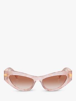 Dolce & Gabbana DG4450 Women's Cat's Eye Sunglasses, Madre Perla Pink/Brown Gradient - view 2, Madre Perla Pink/Brown Gradient