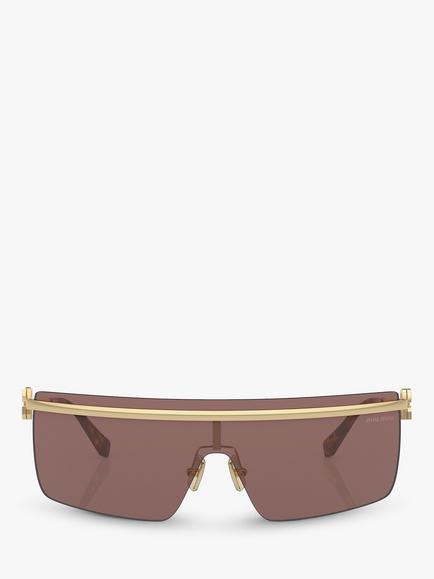 Miu Miu MU50ZS Women's Irregular Sunglasses - view 2, Pale Gold/Brown