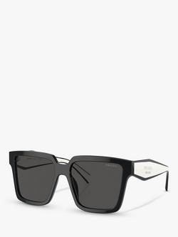 Prada PR 24ZS Women's Square Sunglasses, Black, Black