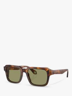 Giorgio Armani AR8194U Men's Square Sunglasses, Havana Red/Opaline Olive Green