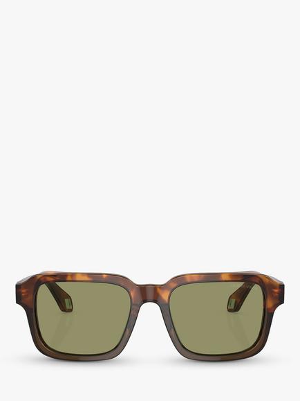 Giorgio Armani AR8194U Men's Square Sunglasses - view 2, Havana Red/Opaline Olive Green