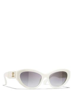 CHANEL Cat Eye Sunglasses CH5513 White/Grey Gradient, White/Grey Gradient