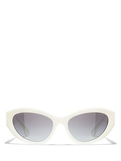 CHANEL Cat Eye Sunglasses CH5513 White/Grey Gradient - view 2, White/Grey Gradient