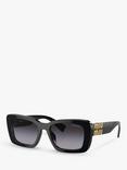 Miu Miu MU 07YS Women's Rectangular Sunglasses, Black/Grey Gradient